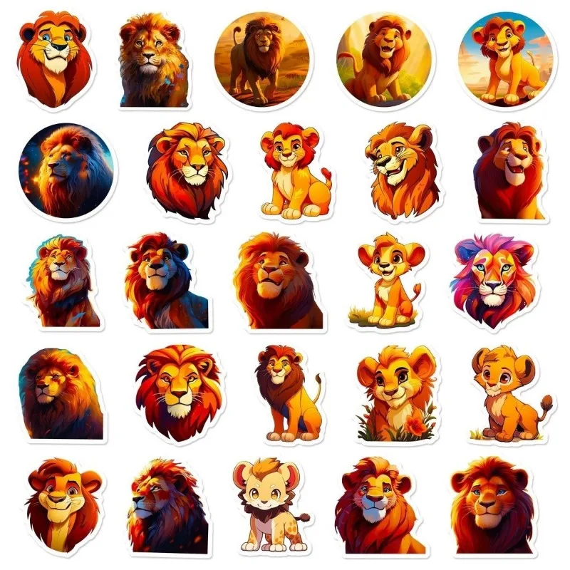 50 adesivi Il Re Leone Animazione dei cartoni animati Materiali portatili carini e creativi Decorazione della cassa del telefono Adesivo fai da te impermeabile
