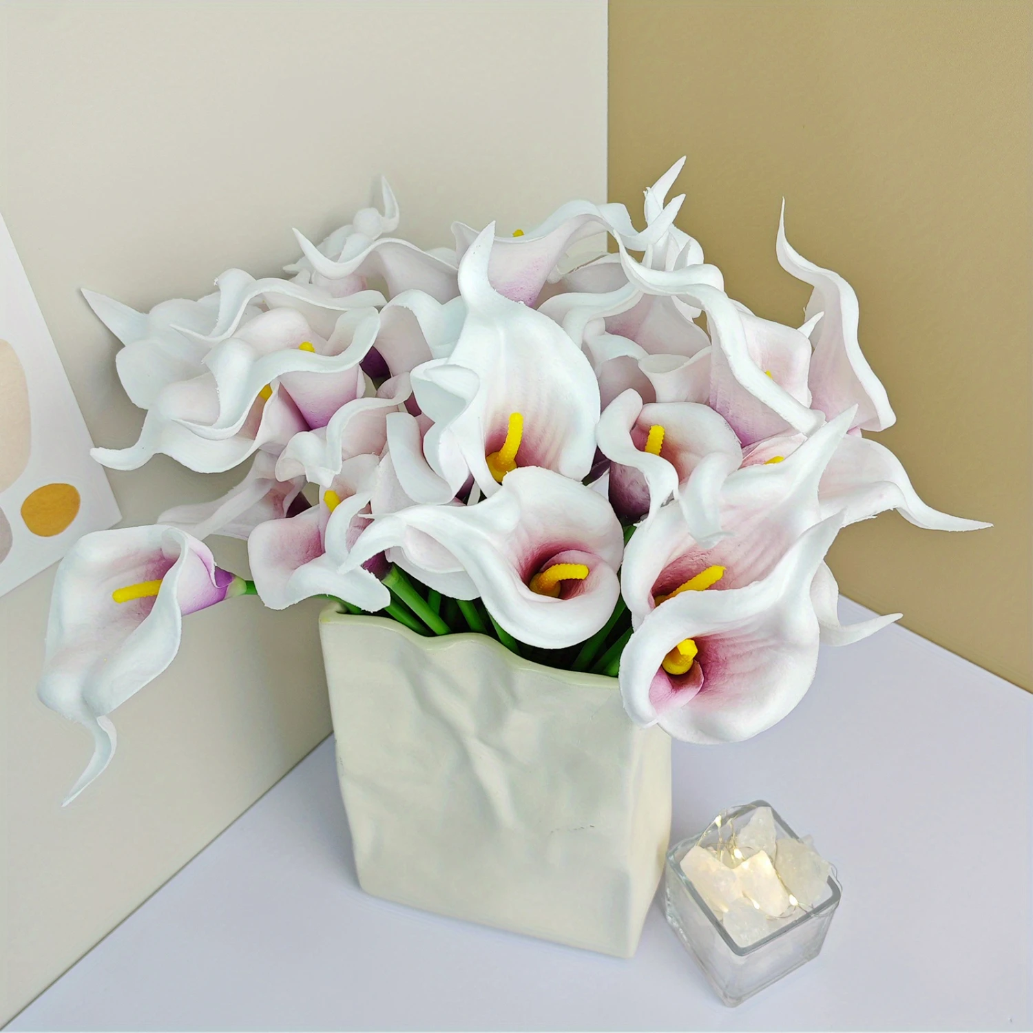 20/30pcs Realistic Calla Lily Bouquet - PU , Lifelike Artificial Flowers for  Decor, Wedding, Anniversary, Dining Table, Long-La