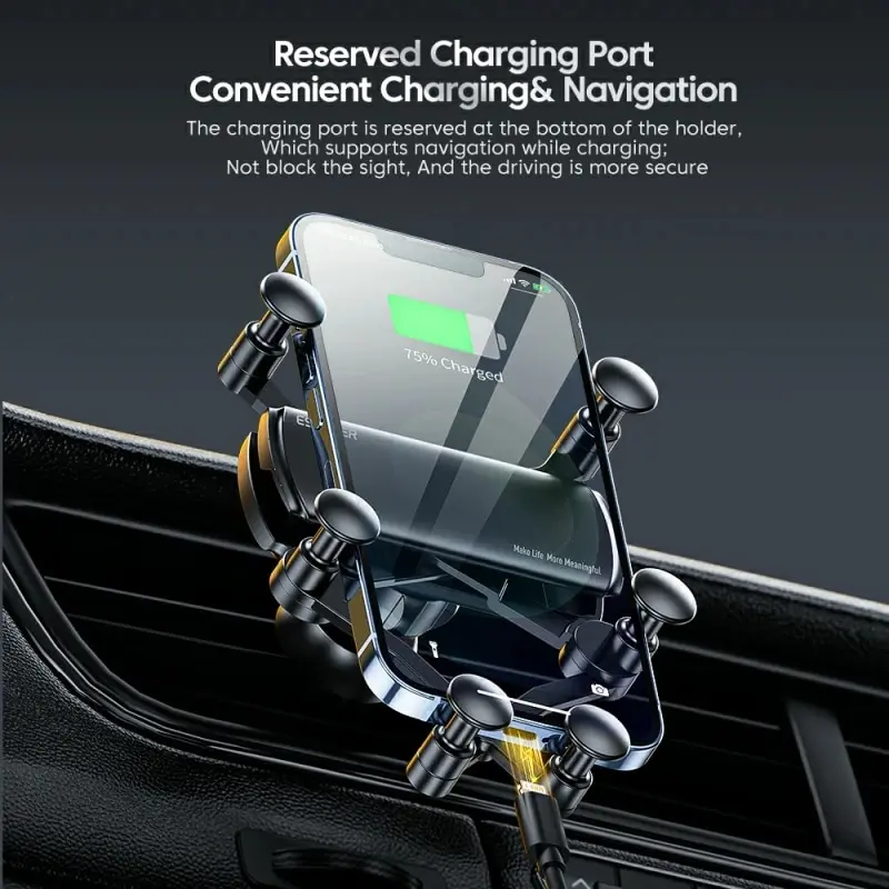 EssagerUniversal 6 Points Solid Fold Car Phone Holder Gravity Car Holder For Phone In Car Air Vent Clip Mount Smartphone Holder