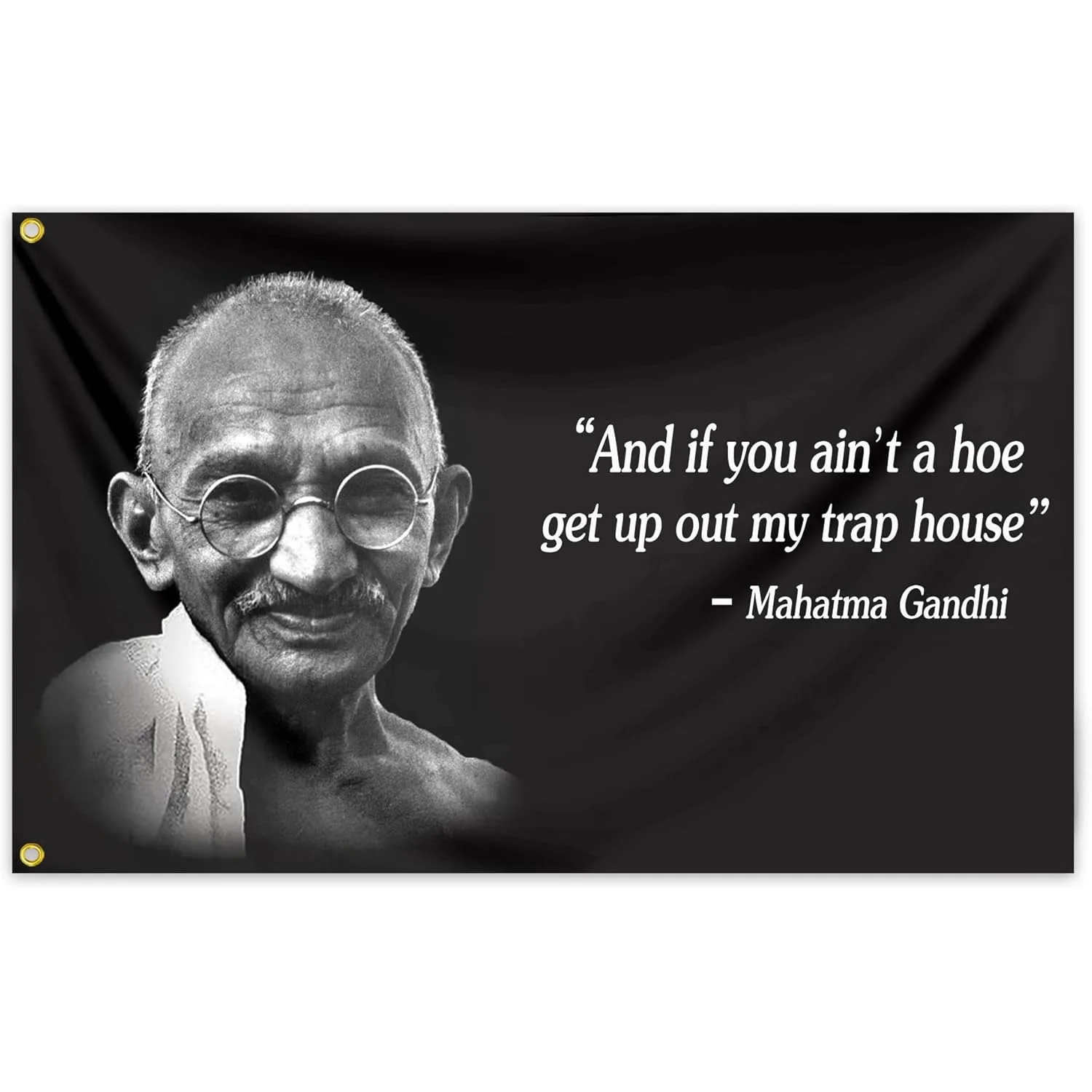 Gandhi Flag 3x5 Ft Funny Meme Man Cave Banner for Dorm Room Decor, Bedroom or Home Office Wall Hanging Tapestry, House Decor