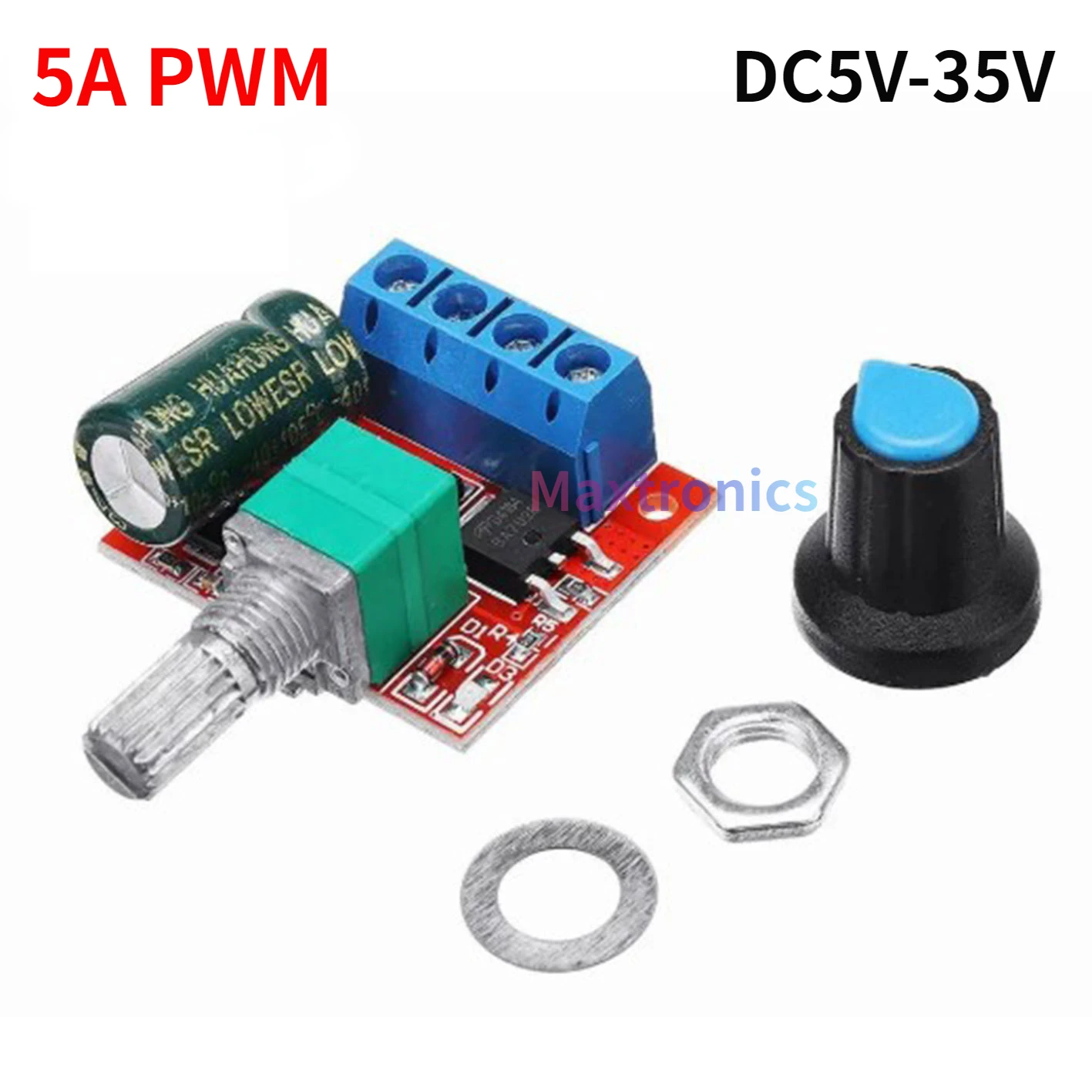 Mini 5-12V DC Motor Speed Controller Module 5A/10A 90W PWM DC4.5V-35V Adjustable Regulator Control Governor Switch for LED Lamps