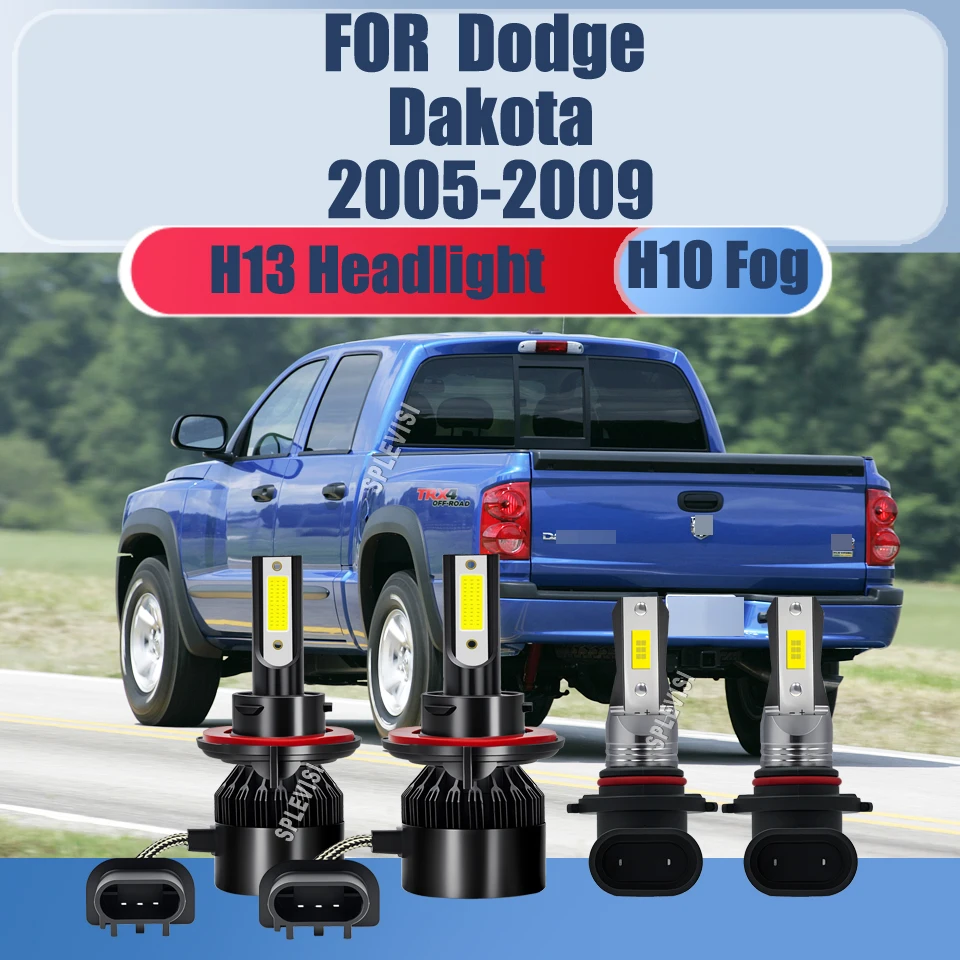 

Xenon White 9008 H13 LED Headlight H10 Fog Lightt Your Path to Safer Nighttime Journeys For Dodge Dakota 2005 2006 207 2008 2009