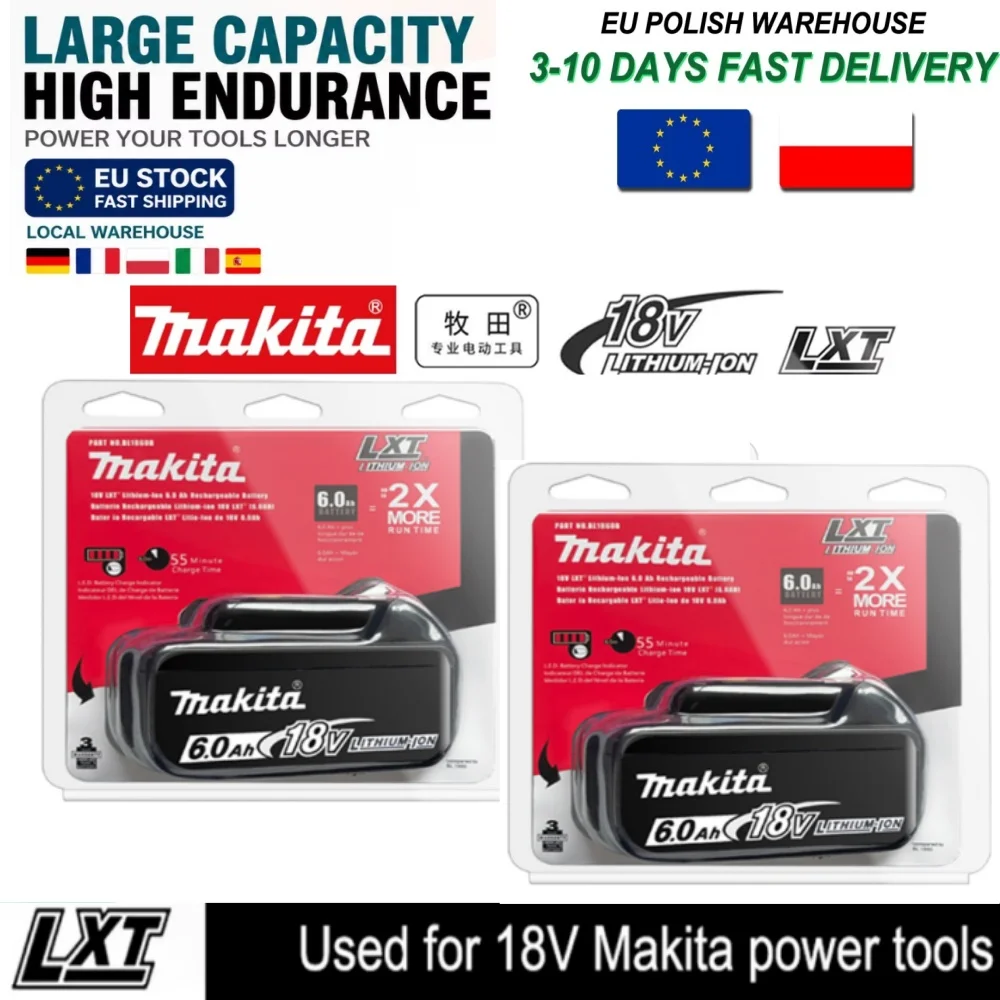 100% Original Makita 6Ah für Makita 18V Akku BL1860B BL1840 BL1830B BL1850B BL1850 BL1860 BL1815 Ersatz-Lithium-Akku