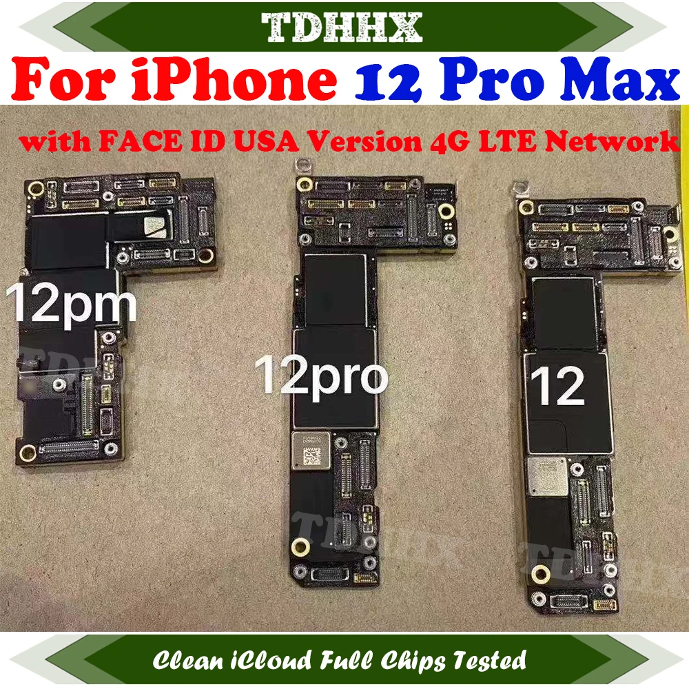 Clean iCloud Main Logic Board For iPhone 12 Pro Max Motherboard