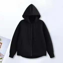 Women Zipper Jacket Cozy Hooded Sport Coat for Women with Zipper Closure Big Pockets Elastic Cuffs Fall Winter Fashion Essential