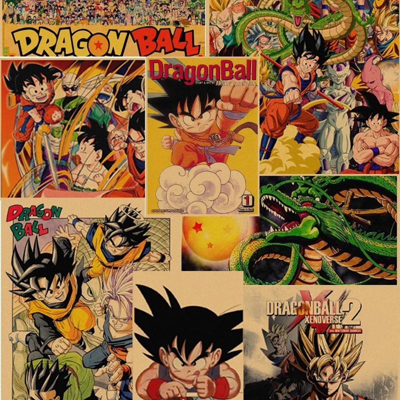 

ВИНТАЖНЫЙ ПЛАКАТ Сон Гоку из аниме «Драконий жемчуг», настенные украшения из крафт-бумаги для комнаты, эстетическое искусство, настенная живопись, коллекция, наружная живопись