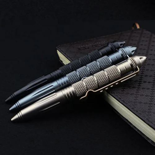 Imagen 2 del producto Bolígrafo de defensa táctica de Color metálico de alta calidad, bolígrafos para escuela, estudiante y oficina, 1 ud.