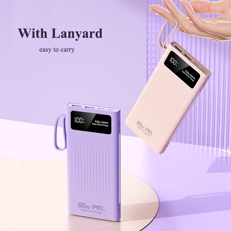 30000mah Power Bank 66W Fast Charging with Camping Light External Battery Charger For Huawei Samsung iPhone 17 Xiaomi Powerbank