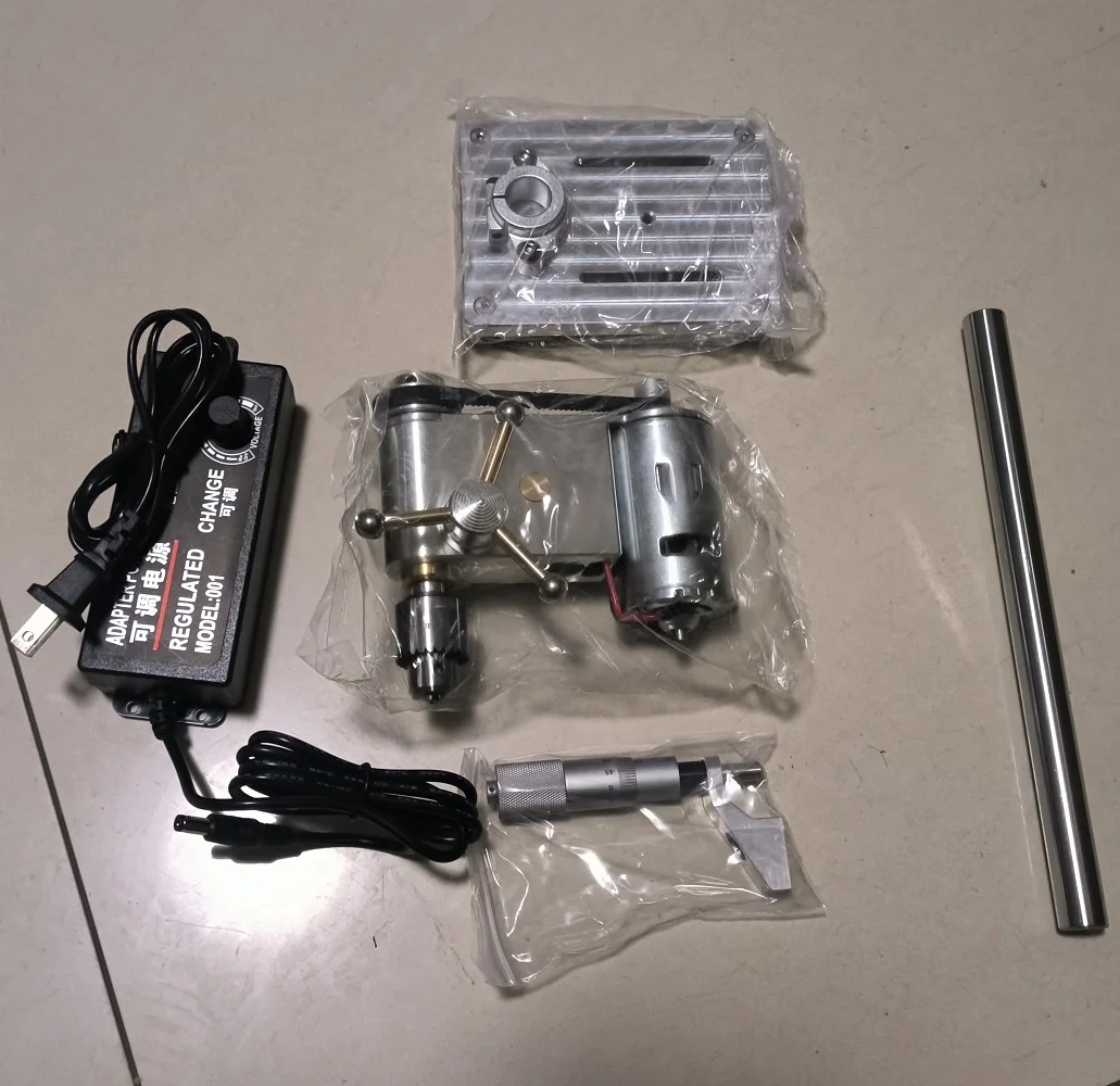 Desktop ornament Mini bench drill with a longitudinal micrometer for fine adjustment