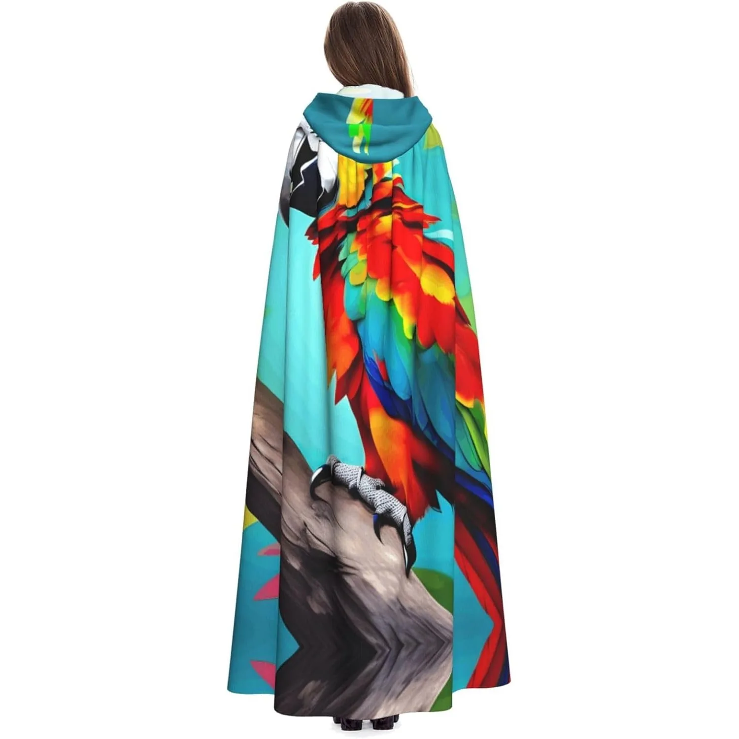 

Parrots On Tree print Adult Hooded Cape Carnival Festival Cape Cosplay Robe Costume party Gothic Carnival