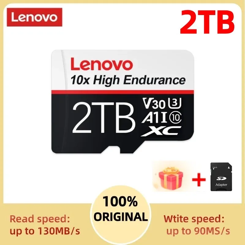 Lenovo-Cartão Micro TF SD à prova d'água, Cartão de Memória Flash, Nintendo Switch, Class 10, 1TB, 512GB, 256GB, 2TB, 128GB