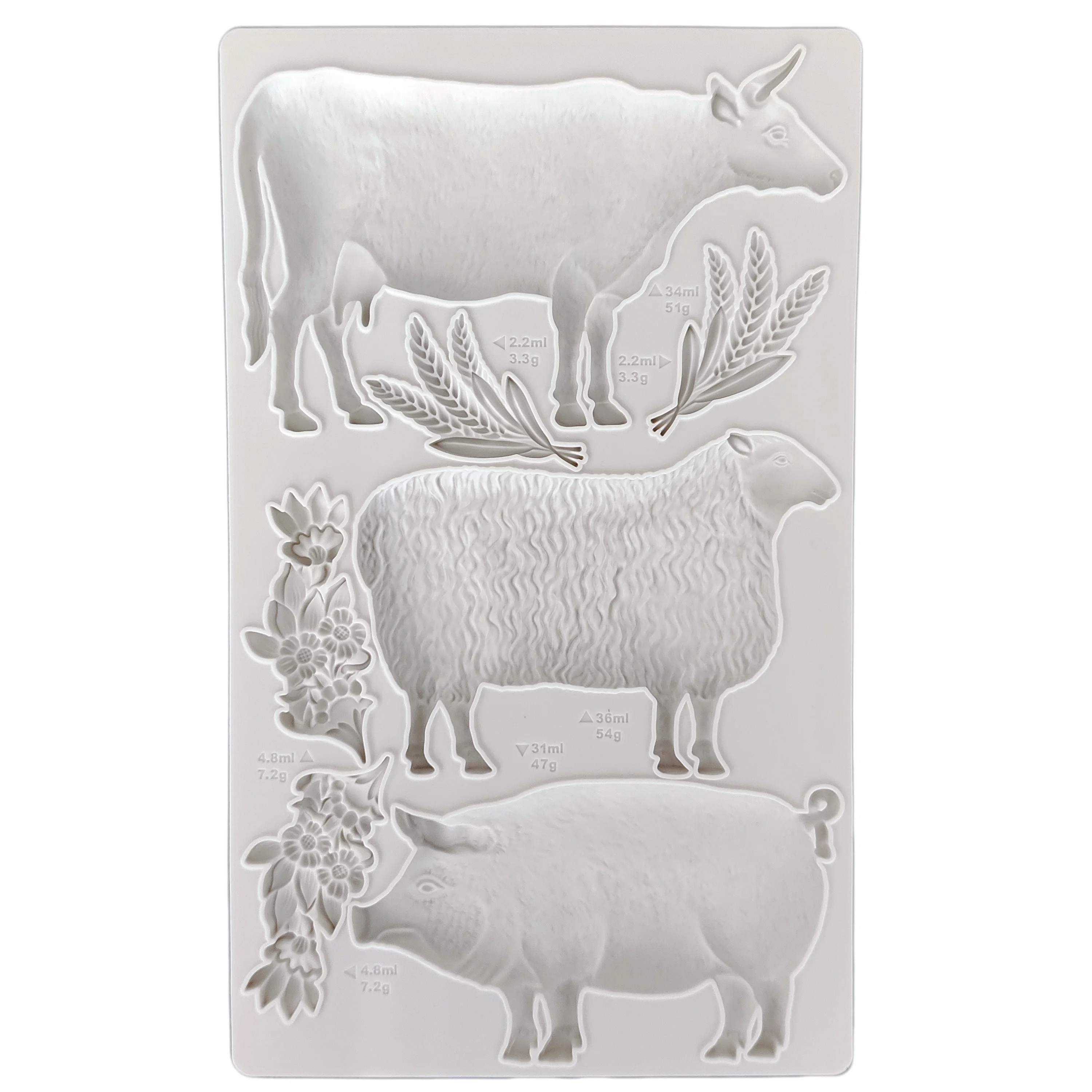 Farm Animals Sheep, Pigs, Cows Silicone Mould Fondant Cake Tool Gumpaste Mould, Sugarcraft, Chocolate Forms,Kitchen Accessories