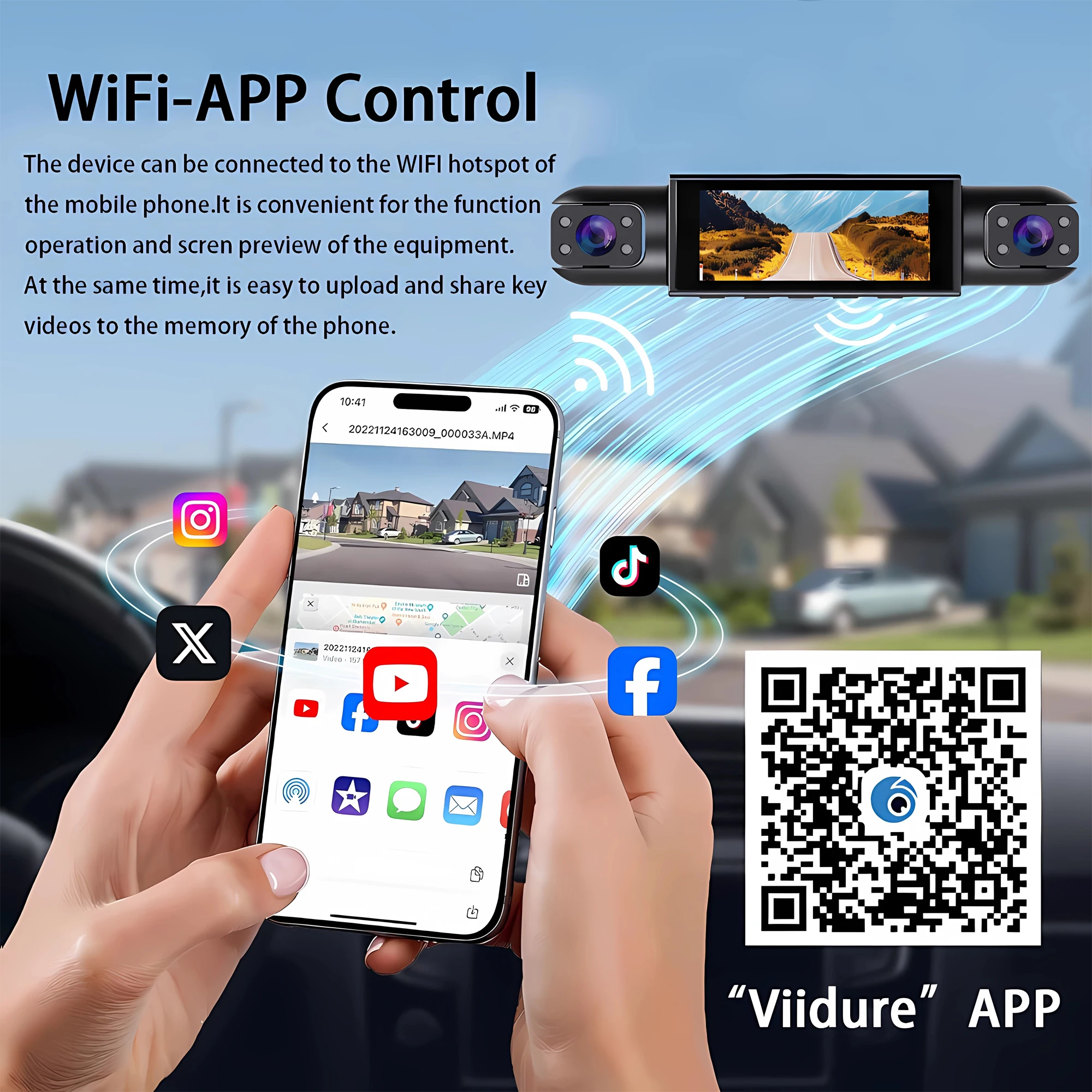 4-Kanal Auto-DVR UHD 1080P 4-Linsen-Innenkamera für Fahrzeuge 360° ° Rundum-Autokamera WLAN-Video-Fahrrekorder Dashcam – Detail 5
