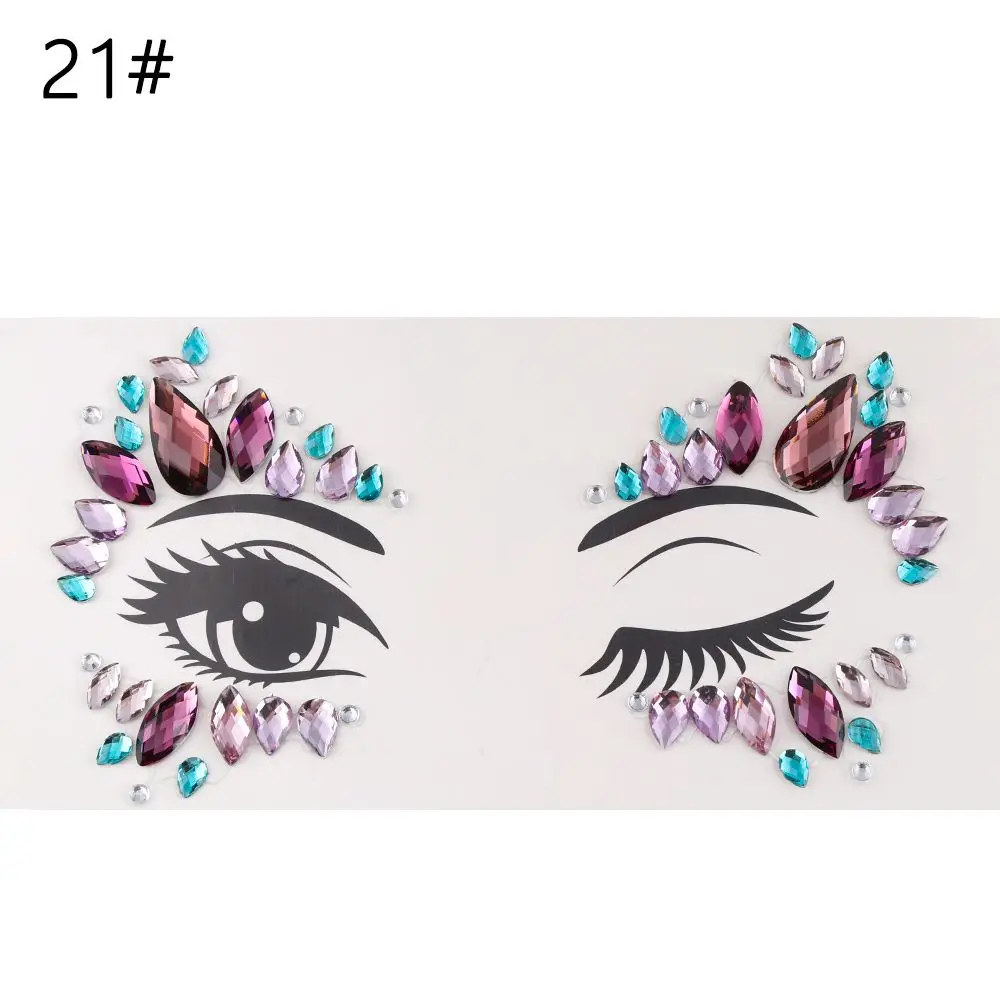 Women Fashion Glitter Rhinestone Temporary  Body Adornment Adhesive Face Jewelry Eye Gems Stickers Eyeshadow Jewels