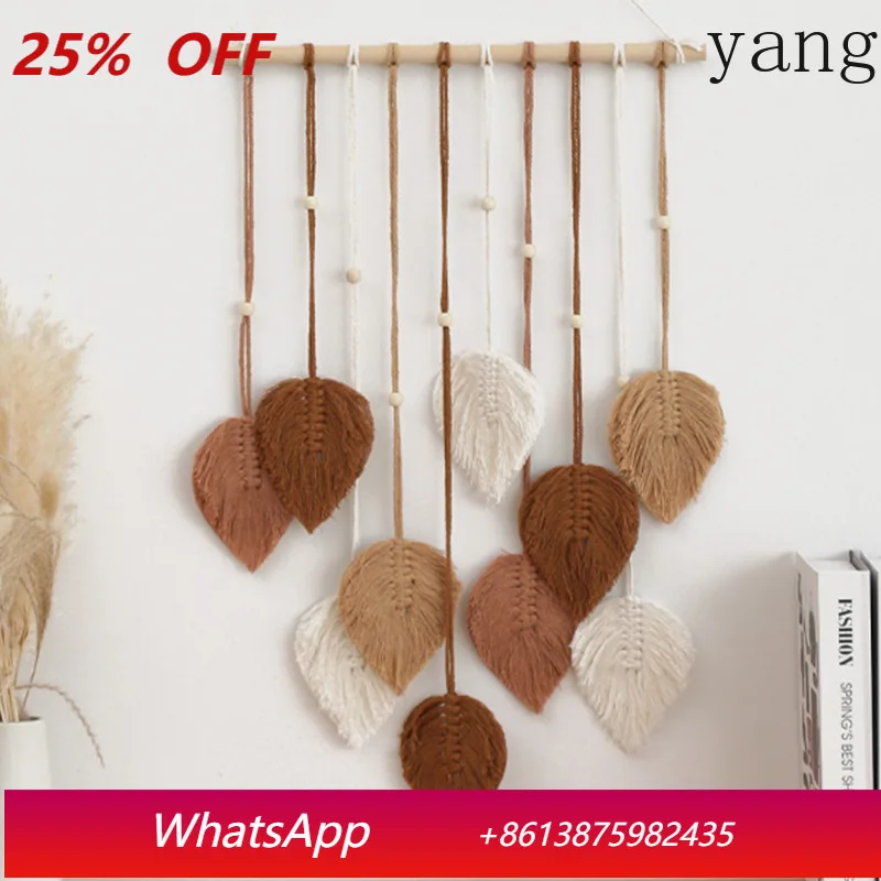 

CX hand-woven leaf tapestry bohemian home bed and breakfast bedroom wall decoration