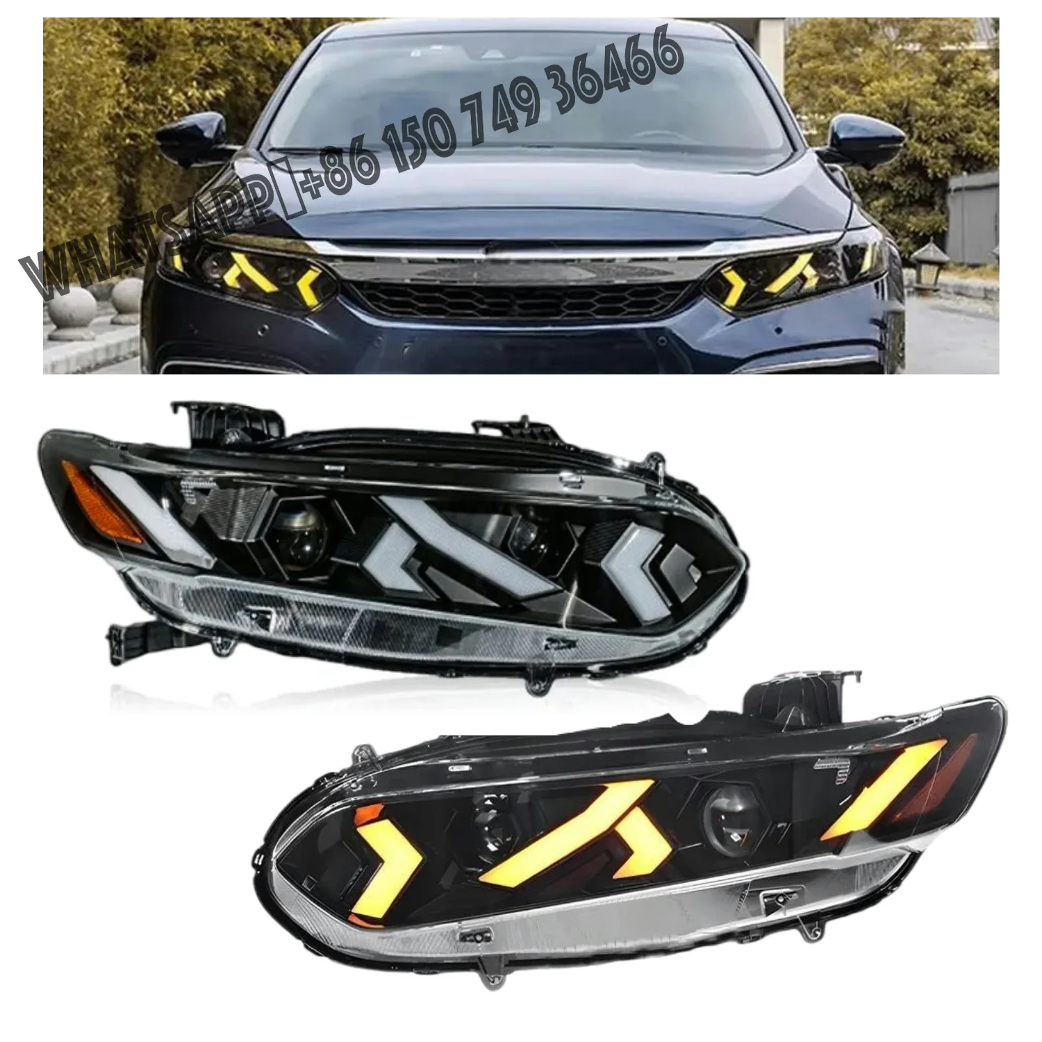 

Accord 10th Gen LED Headlight 2016-2023 DRL Modified Front Light Upgrade to Lamborghini Style Head Lamp Auto Car Parts for Honda
