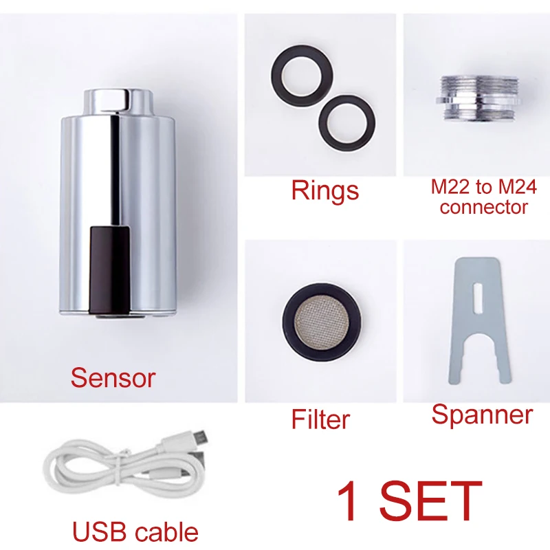 Smart Faucet Water-Saving Sensor Quickly Senses To Reach Out and Auto Discharge Water For M24 M22 Internal Thread Faucet