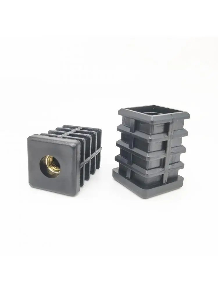 4 Pcs/Lot Straight Wheel Sleeve 25*25 With Nut M8 Plug Inner Tooth Square Nylon Lengthened Furniture Plastic