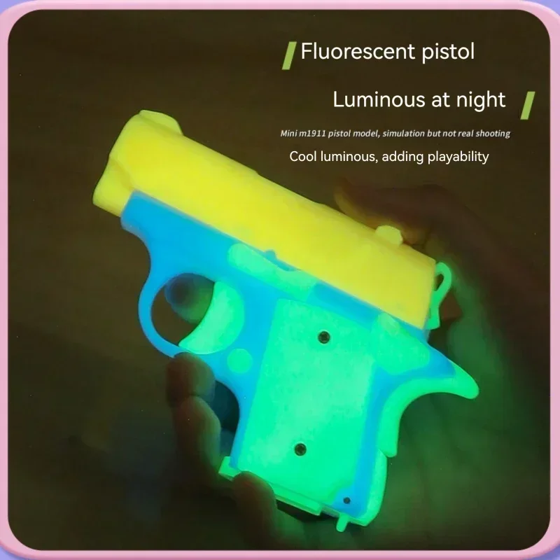 MINI M1911 3D Toy Gun Model Cannot Shoot  Colt Fidget Depression Toy Adults Toy Pistol Luminous Boys Birthday Funny Gifts