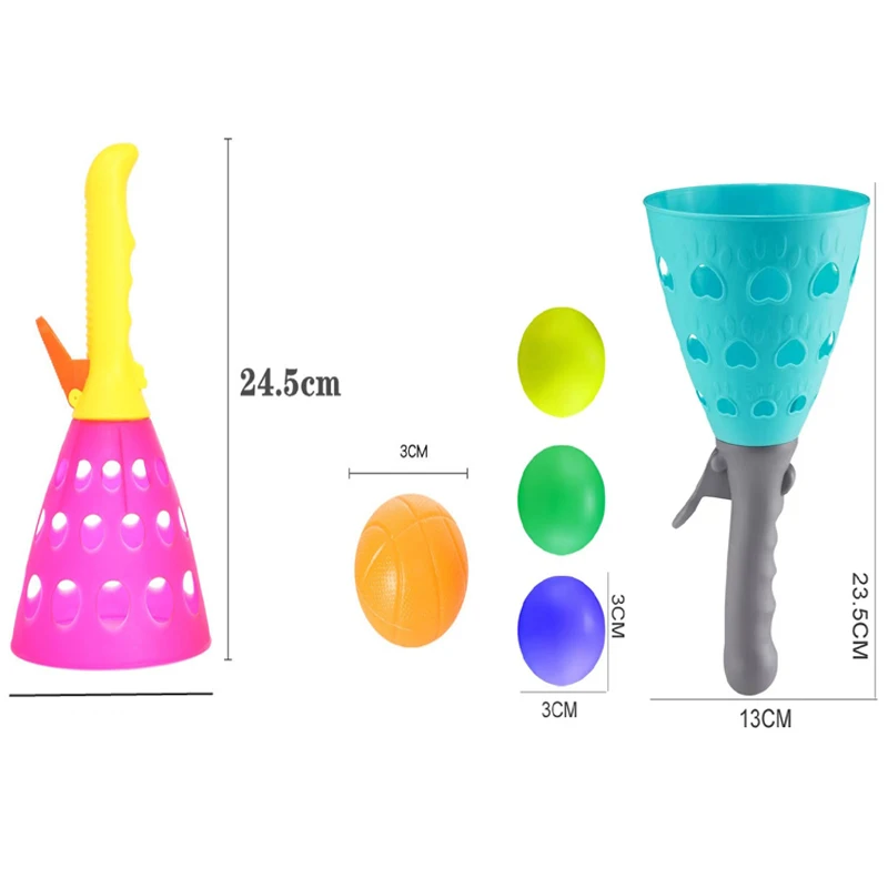 Outdoor Kids Fun Ejection To Catch a Ball Launch Throwing Toy Pinball Sense Training Equipment Pair for Toys Parent-Child