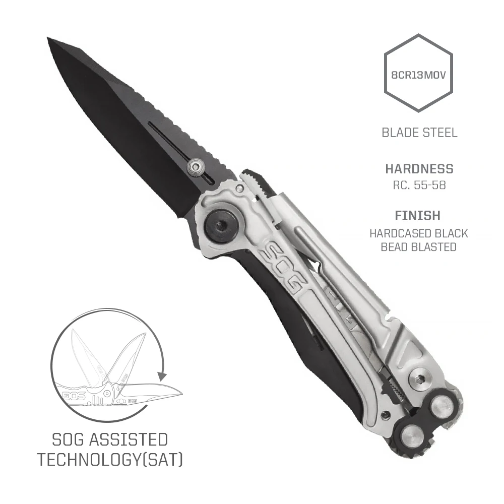 SOG Reactor Tactical Multi-tool Cutting Pliers Pocket EDC Folding Knife Outdoor Camping Tool Self-defense Portable Knives RC1001