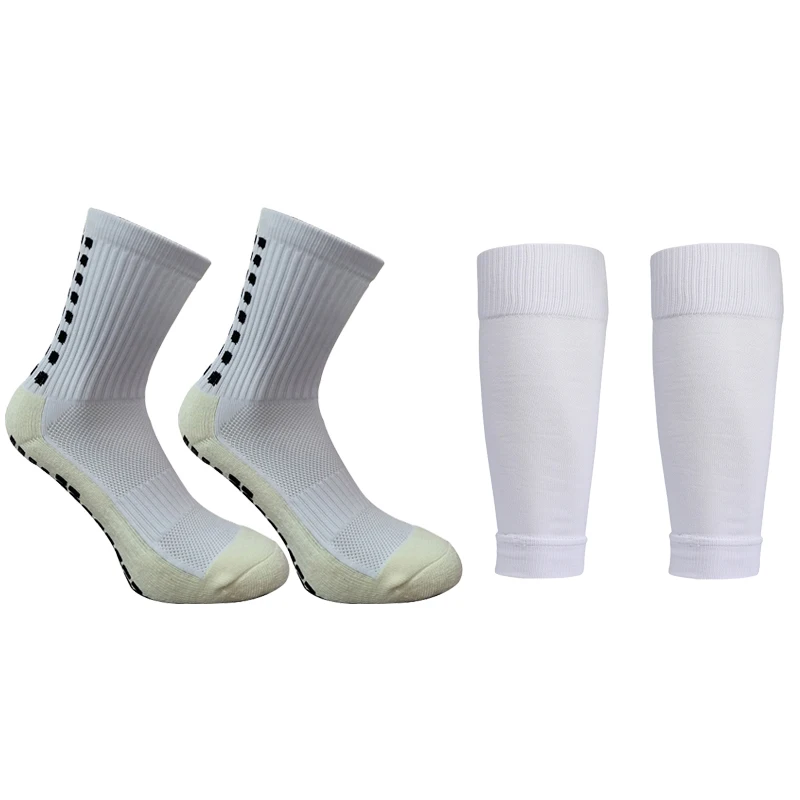 A Set High Elasticity Football Shin Guards Sleeve  Adults Kids Sports Legging Cover Outdoor Protection Gear Nop Slip Soccer Sock