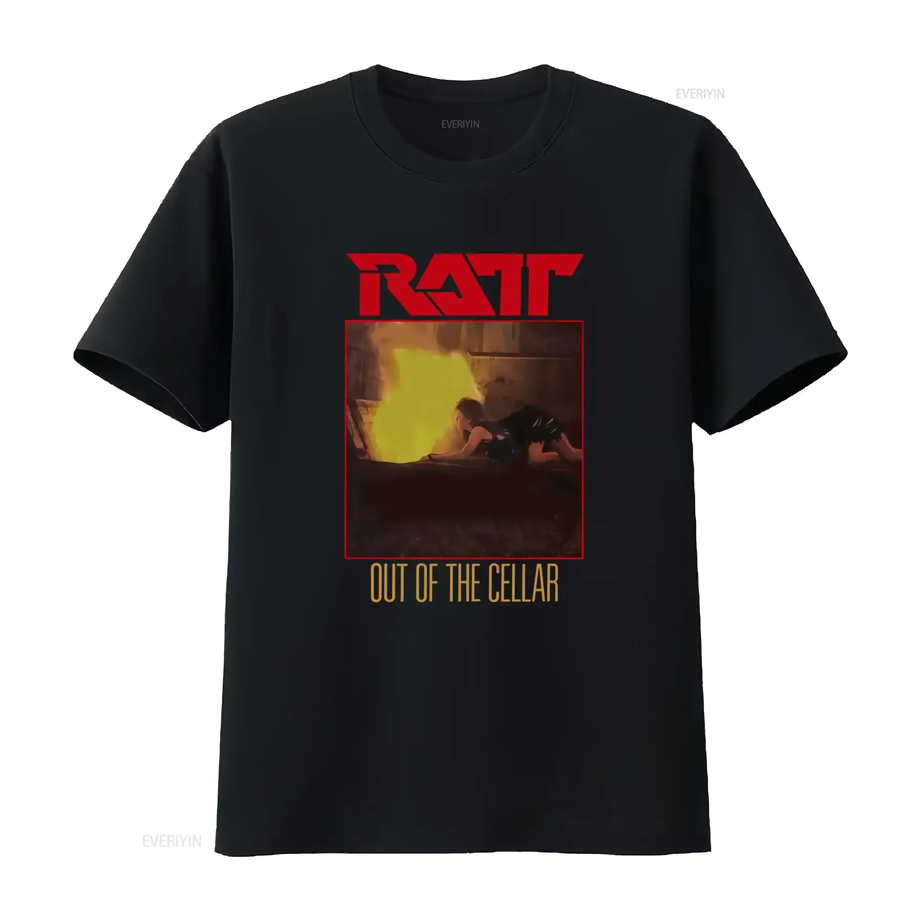 RATT Out of the Cellar American Heavy Metal Band T Shirt Vintage Rock Design for Music Lovers vintage Washed fashion Versatile