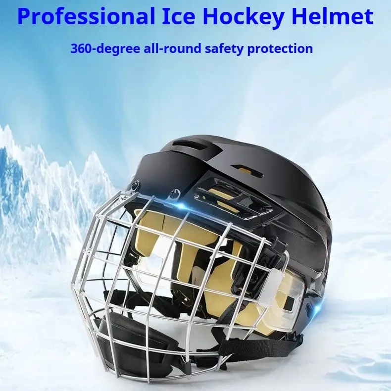 Professional Ice Hockey Helmet for Adults, Certified Protective Helmet with Full Face Mask for Ice Hockey, Roller Hockey.