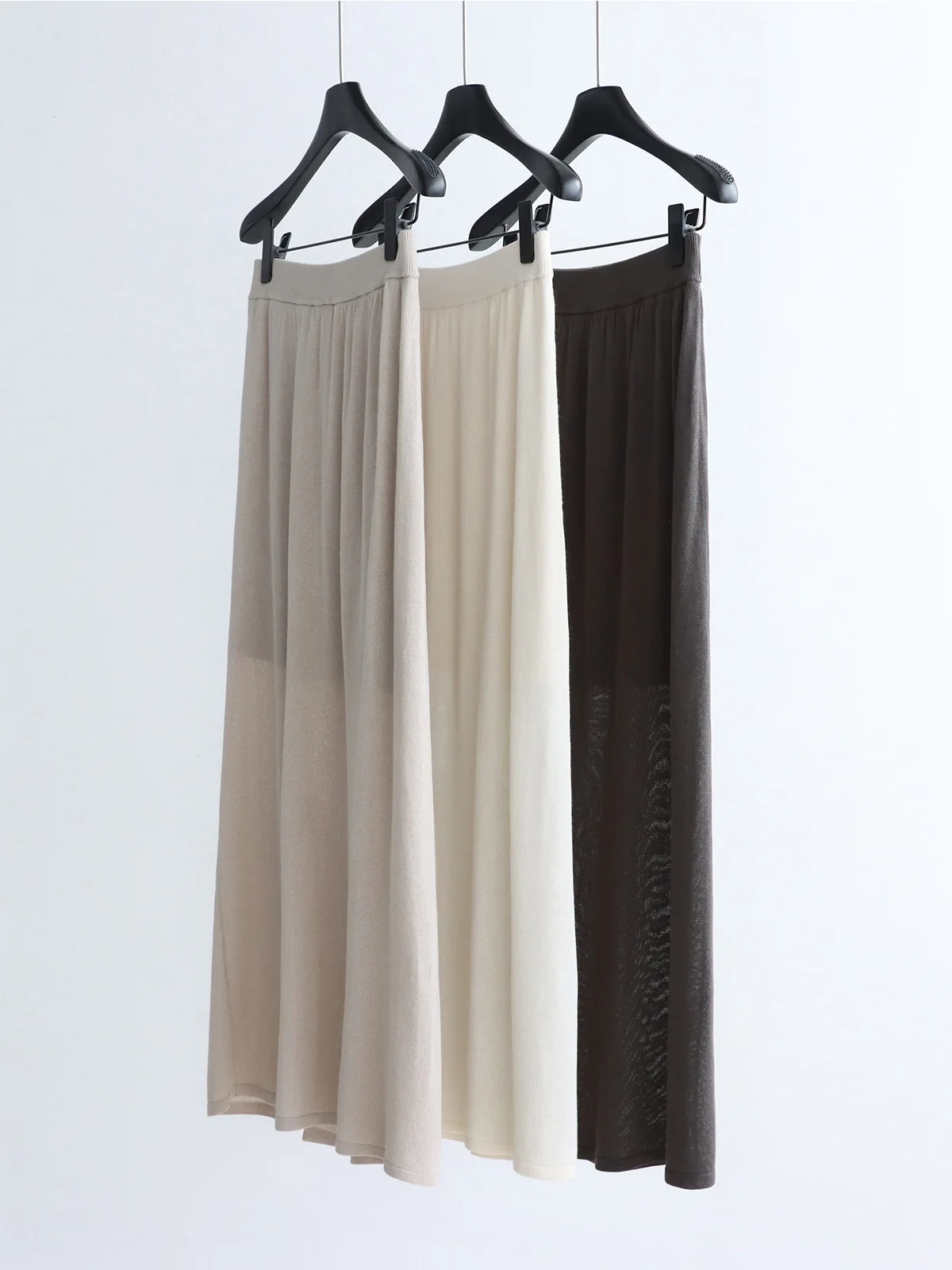 Dave&di Extremely Simple And Paper Yarn Knitted Half Skirt Summer Split High Waist Straight Tube Skirt Commuting Slimming Long