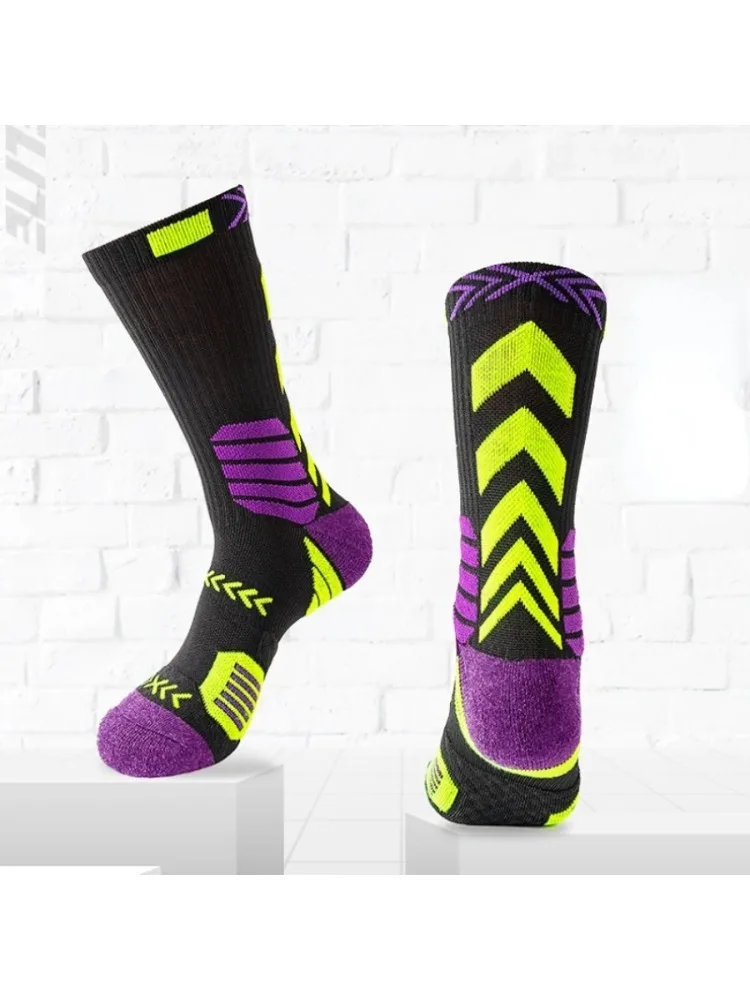 AliExpress NONE 3 Pairs Sport Running Socks Athletic Breathable Mesh Thick Compression Basketball Socks Sweat Absorb Professional Cycling Socks