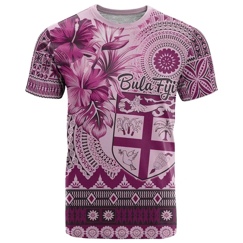 

Fashion Fiji 3D Printed T Shirt For Men Summer Round Neck Short Sleeves Casual Tops Polynesian Tees Street Oversized T-shirt