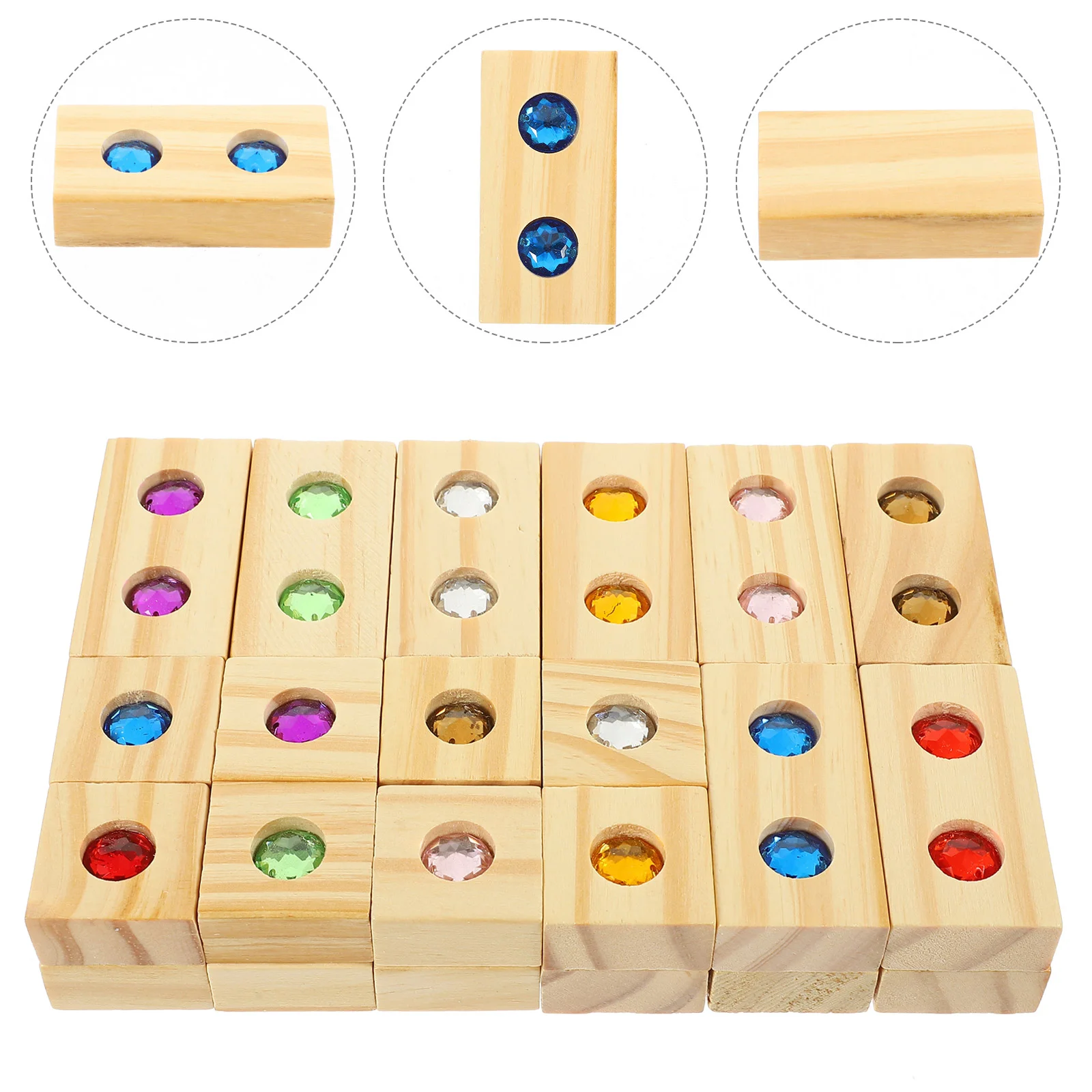 

Toy Wooden Rainbow Blocks Kids Stacking Toys Game Educational Cognition Playthings Cube Child