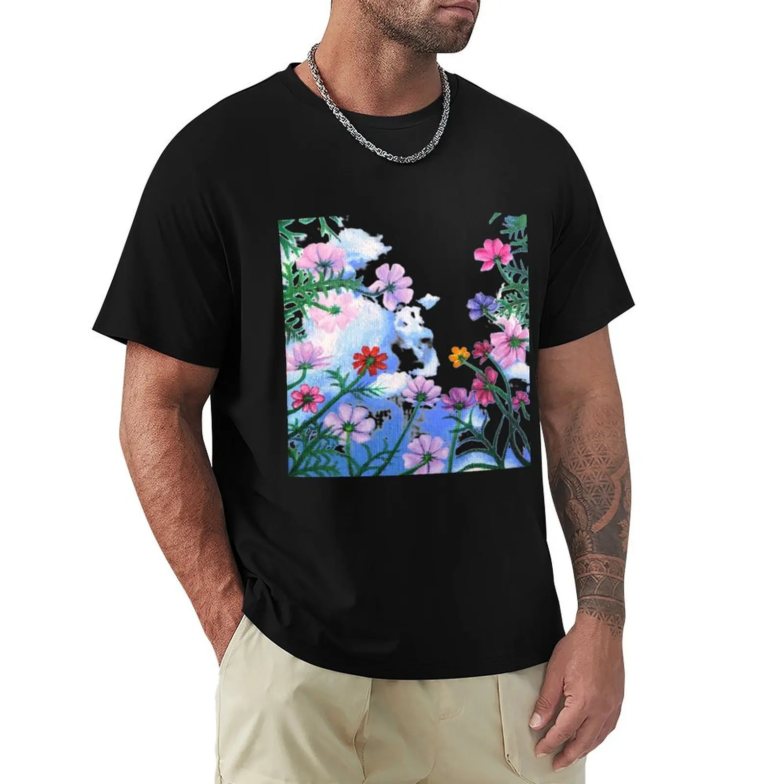 Flower Bed T-Shirt Big Size Simple T-Shirt