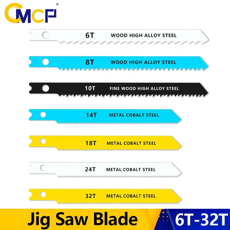 

CMCP U Shank Jig Saw Blade Jigsaw Blade For Plastic Wood Metal Cutting Tools 6T 8T 10T 14T 18T 24T 32T Reciprocating Saw Blade