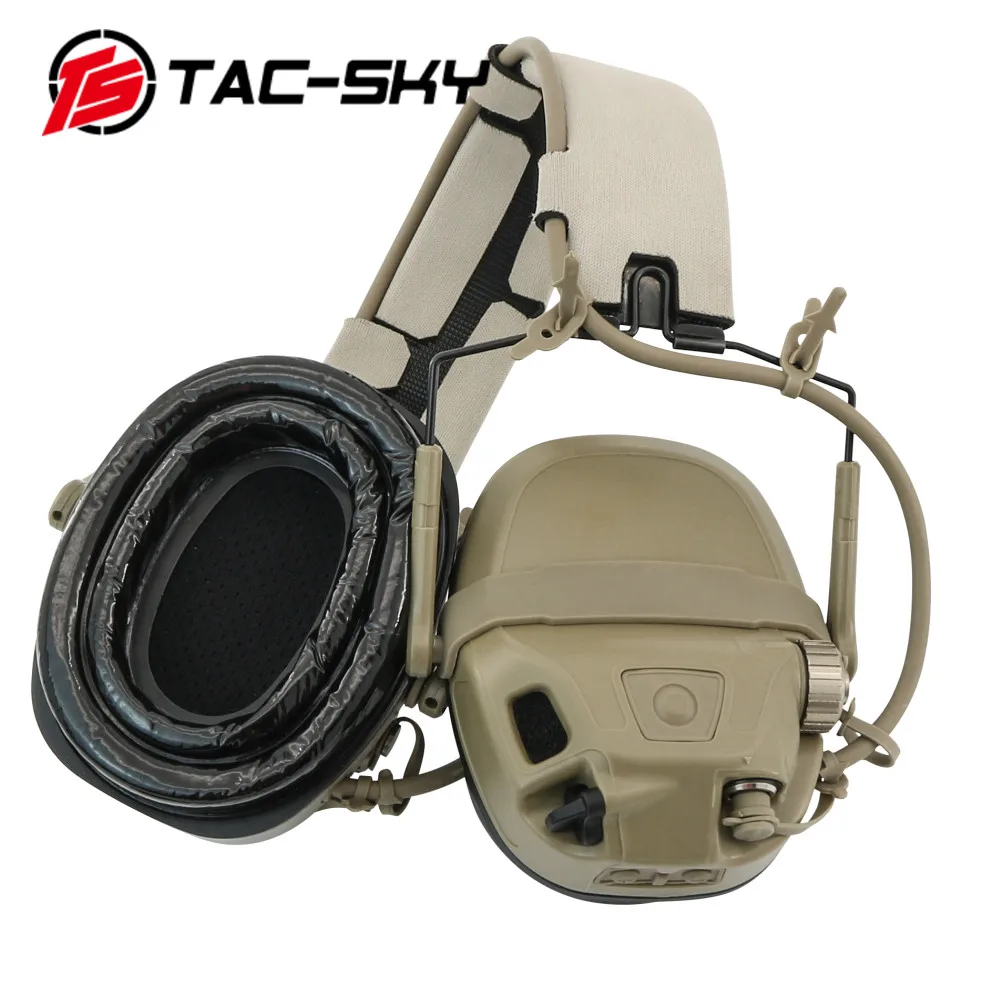 TS TAC-SKY AMP Tactical Communication Headset with ARC Track Helmet Adapter Compatible with Z TAC/Z-Tactical Civil Version PTT