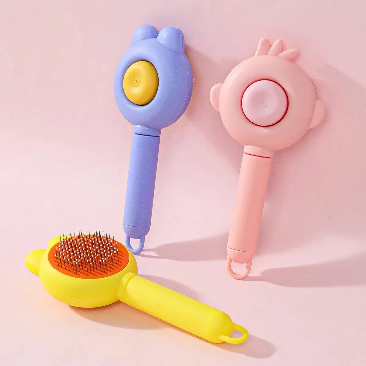 1Pcs Pet Hair Removal Comb Dog Slicker Brush Cat Comb Self Cleaning Brush Grooming Tools Pets Accessories