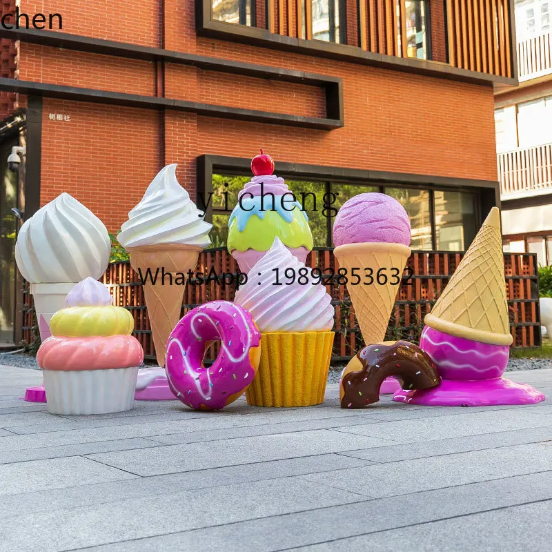 YFY   simulation dessert ornament ice cream ice cream donut model fiberglass sculpture beautiful Chen decoration