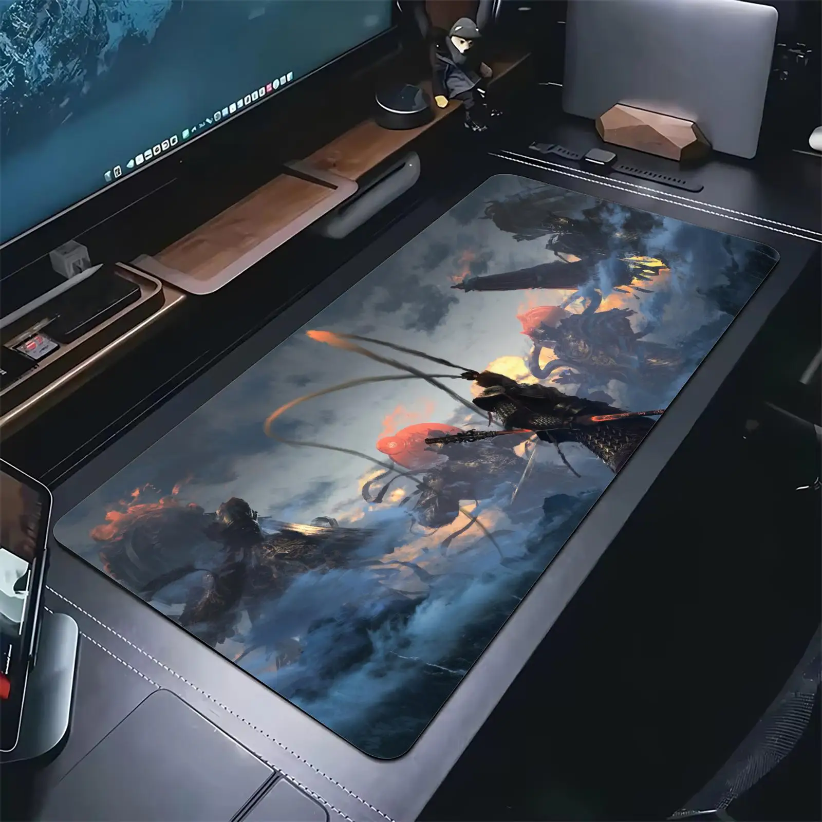 Pro E-Sports XXL Gaming Mousepad Extra Large Non-Slip Stitched Edge Keyboard Laptop Desk Mat For PC Gamer Black Myth Wukung