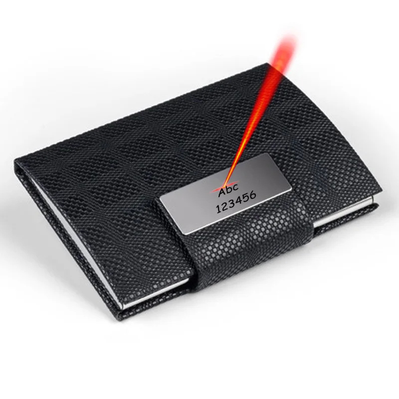 اسم مخصص حامل بطاقة الأعمال محفظة بسيطة هدية له الرجال معرف البنك حامل بطاقة الائتمان المحفظة