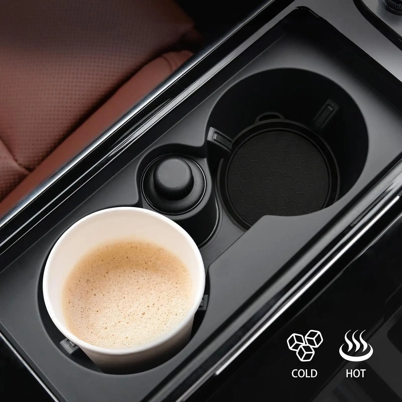 2pcs New Car Cup Holder Anti-Slip Silicone Insert Coaster Mat Universal Car Accessories Black Fit For Most Cars Autos SUVs RVs