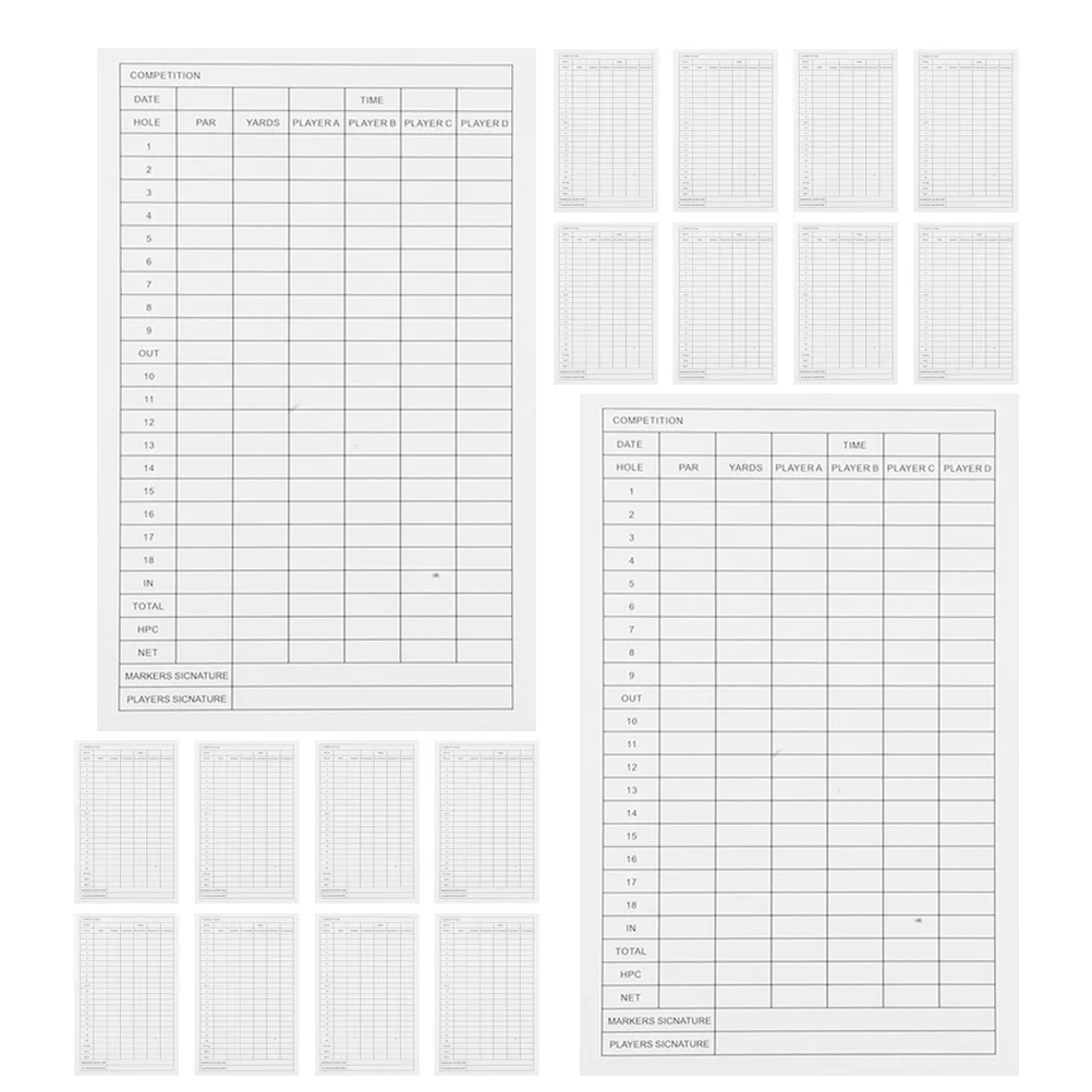 35Pcs Golf Scorecard Waterproof Coated Paper Score Tracking Sheets for Golf Competition Casual Rounds Stat Recording