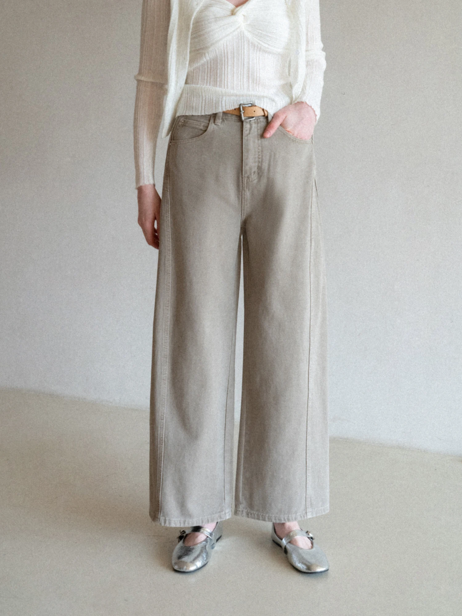 

High Waist Loose Wide Leg Jeans Women's Casual Straight Leg Jeans Side S Design Cotton Blend Comfortable Spring Denim