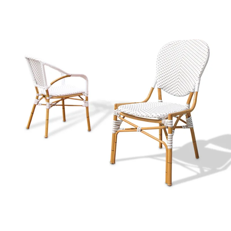 

Outdoor bamboo rattan tables and chairs, hotel casual back chairs