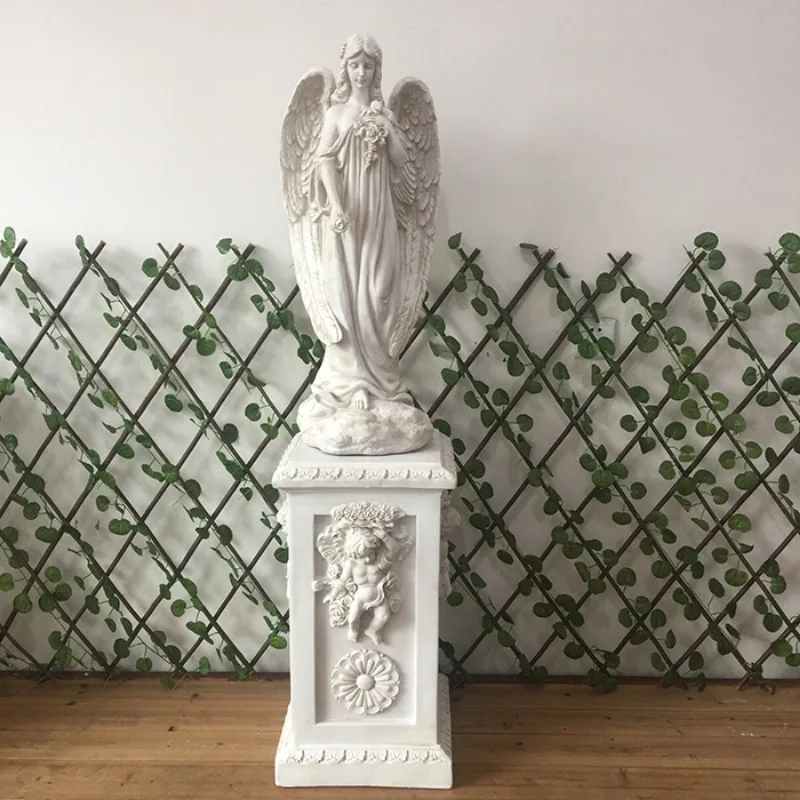 Courtyard Park Living-Room Balcony Decoration Crafts Garden Statues & Sculptures White Angel Ornament Art Character Resin Statue