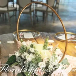 New style wedding arch centerpieces round gold flower stand metal vase shelf for table Decoration party supplies mariage decor