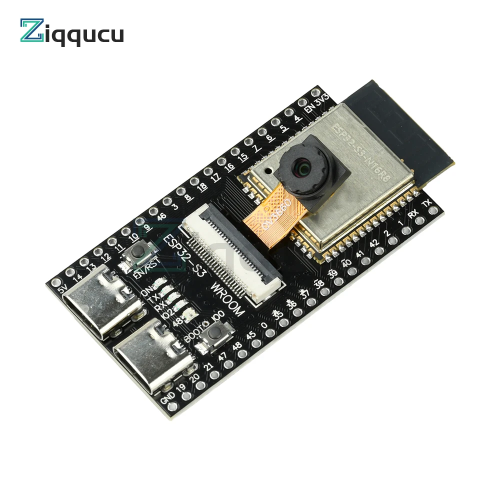 لوحة تطوير ESP32-S3-CAM - وحدة WiFi Bluetooth مع واجهة ESP32-S3-N16R8 المزدوجة من النوع C