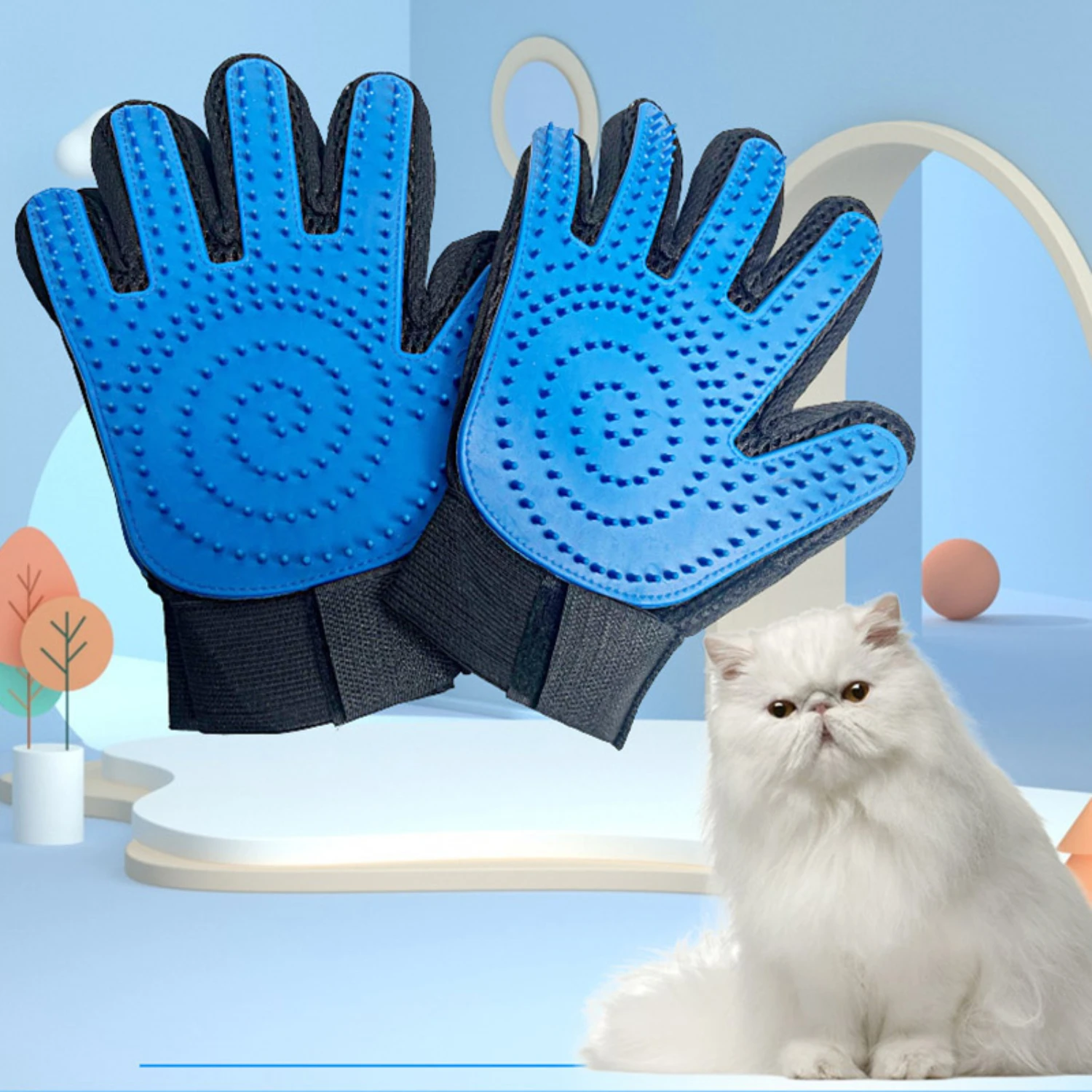 Soft and Gentle Pet Deshedding Brush Set - Cozy and Comfortable Massage Glove for Effective Grooming - Easy-to-Use Cleaning Tool