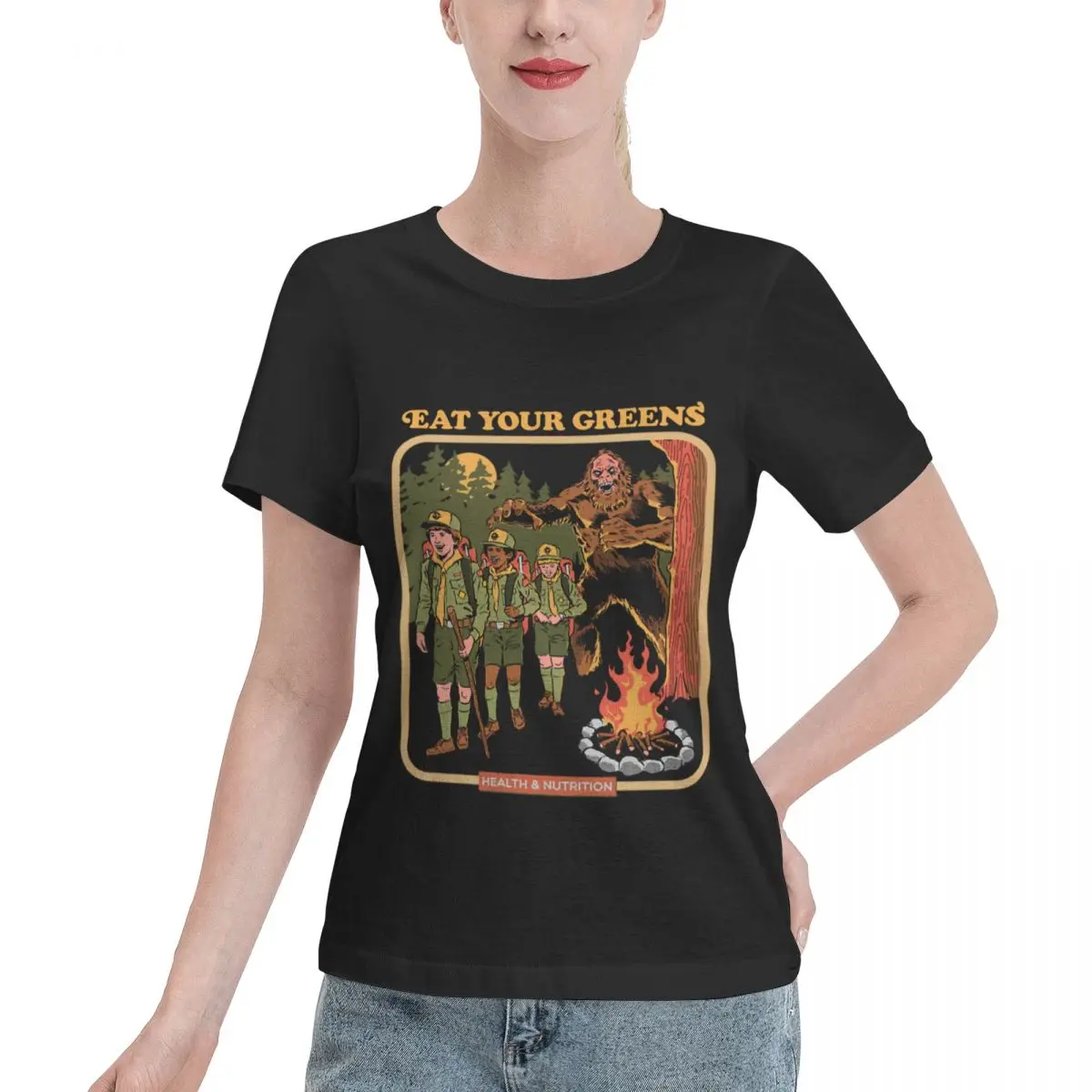 Summer Staple Eat Your Greens Boxy Women's T-shirt Aesthetic Crew Neck T-Shirt