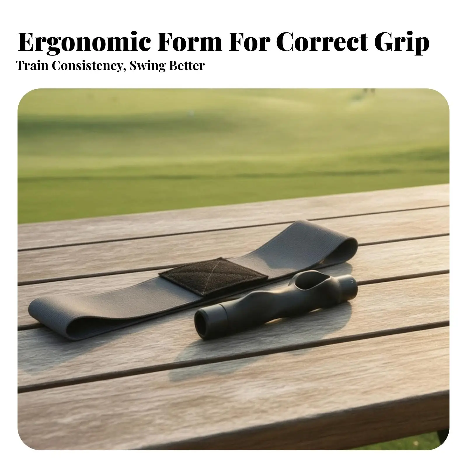 Ergonomic Golf Grip Trainer Silicone Correction Belt Set for Swing Practice Non Slip Hand Alignment Aid