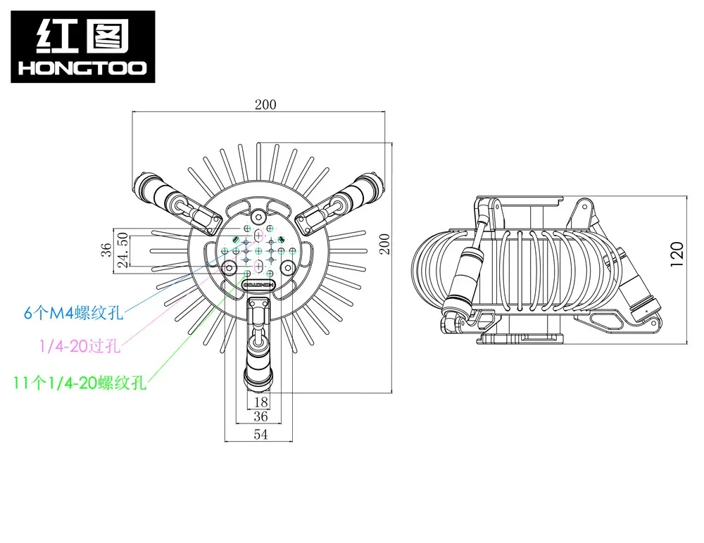 Imagem -06 - Hongtoo-gimbal Shock Absorber Câmera Isolador Vibração Dampener Head 12kg para Dji Rs2 Rs3 mx Montagem do Carro Guindaste Hontoo Carga